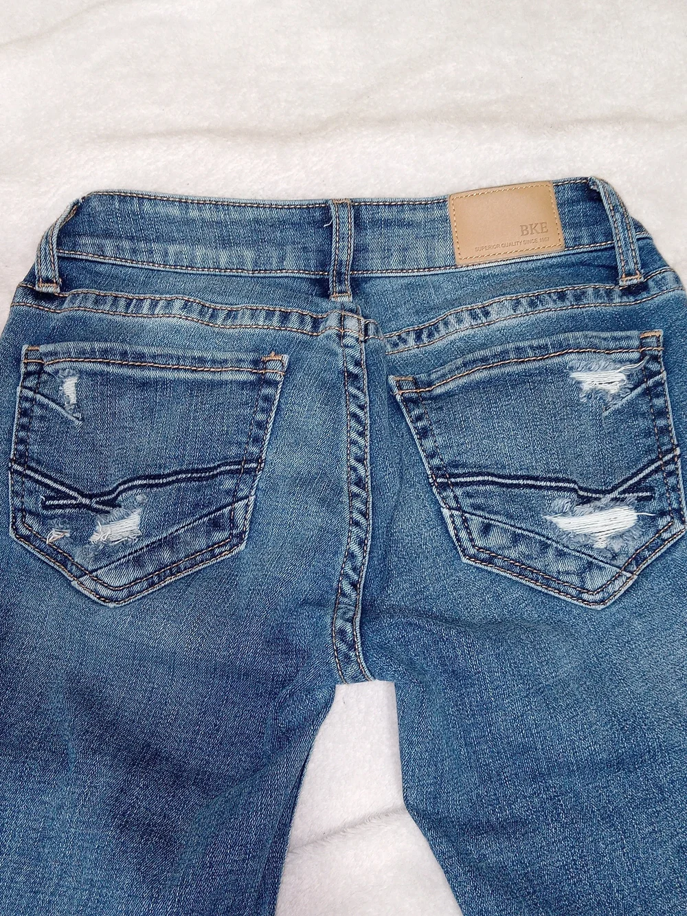 BKE Jeans Women 24x29 Blue Stella Low Rise Slim Fit Bootcut Distressed Western